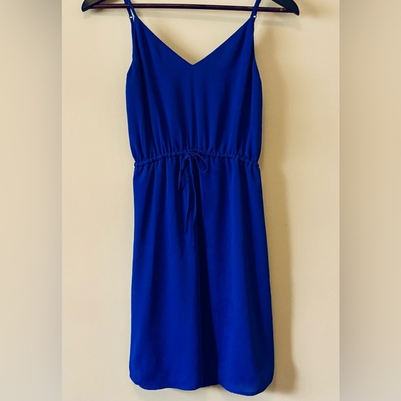 Babaton| Aritzia| Pretty ‘Casimir’ Dress in Royal Blue Lightweight V-Neck Sz XXS - Picture 2 of 6